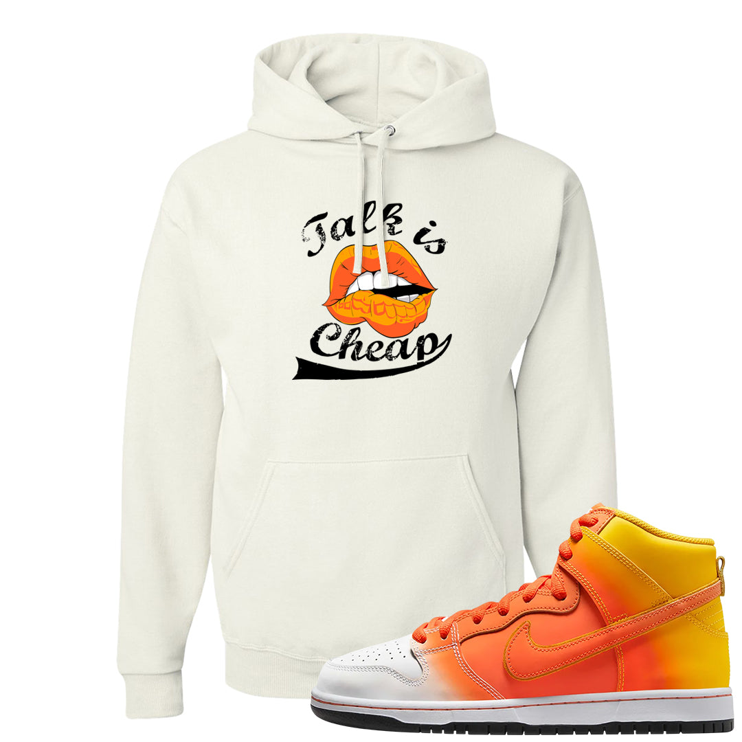 Candy Corn High Dunks Hoodie | Talk Lips, White