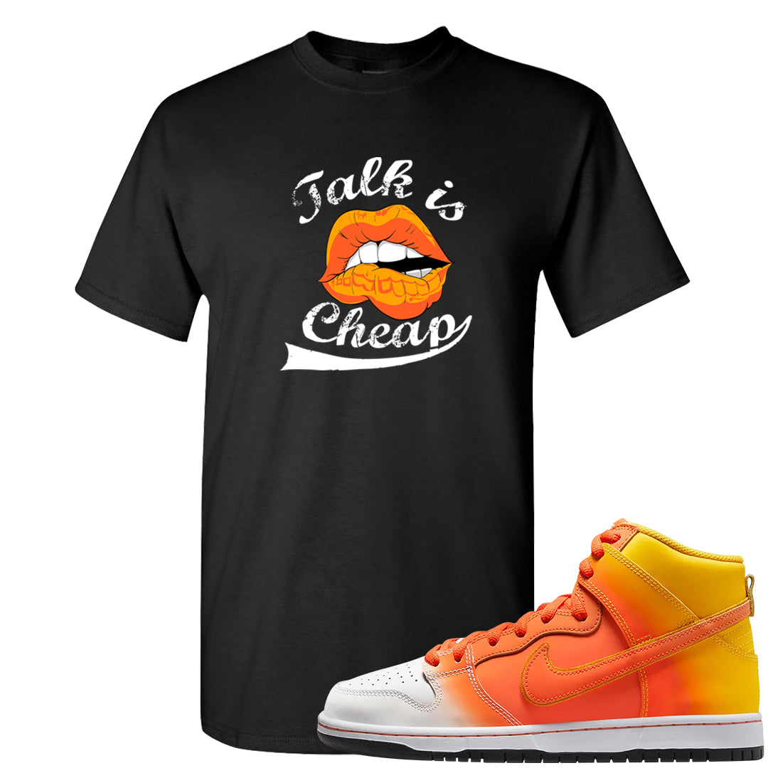 Candy Corn High Dunks T Shirt | Talk Lips, Black