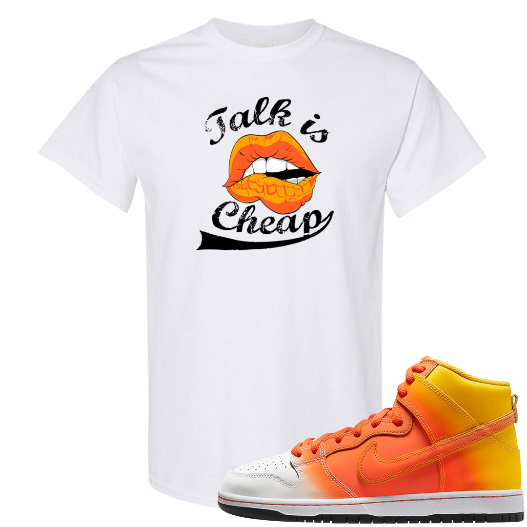 Candy Corn High Dunks T Shirt | Talk Lips, White