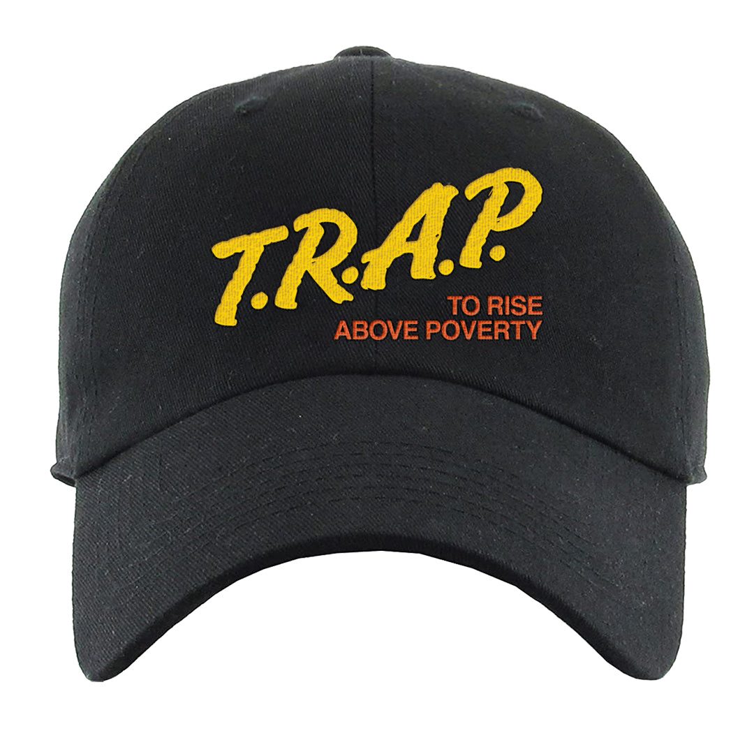 Candy Corn High Dunks Dad Hat | Trap To Rise Above Poverty, Black