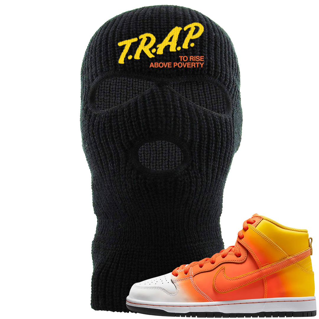 Candy Corn High Dunks Ski Mask | Trap To Rise Above Poverty, Black