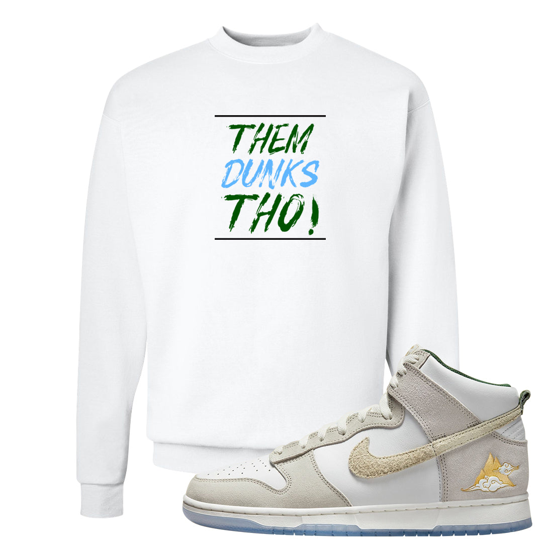 Lunar New Year High Dunks Crewneck Sweatshirt | Them Dunks Tho, White