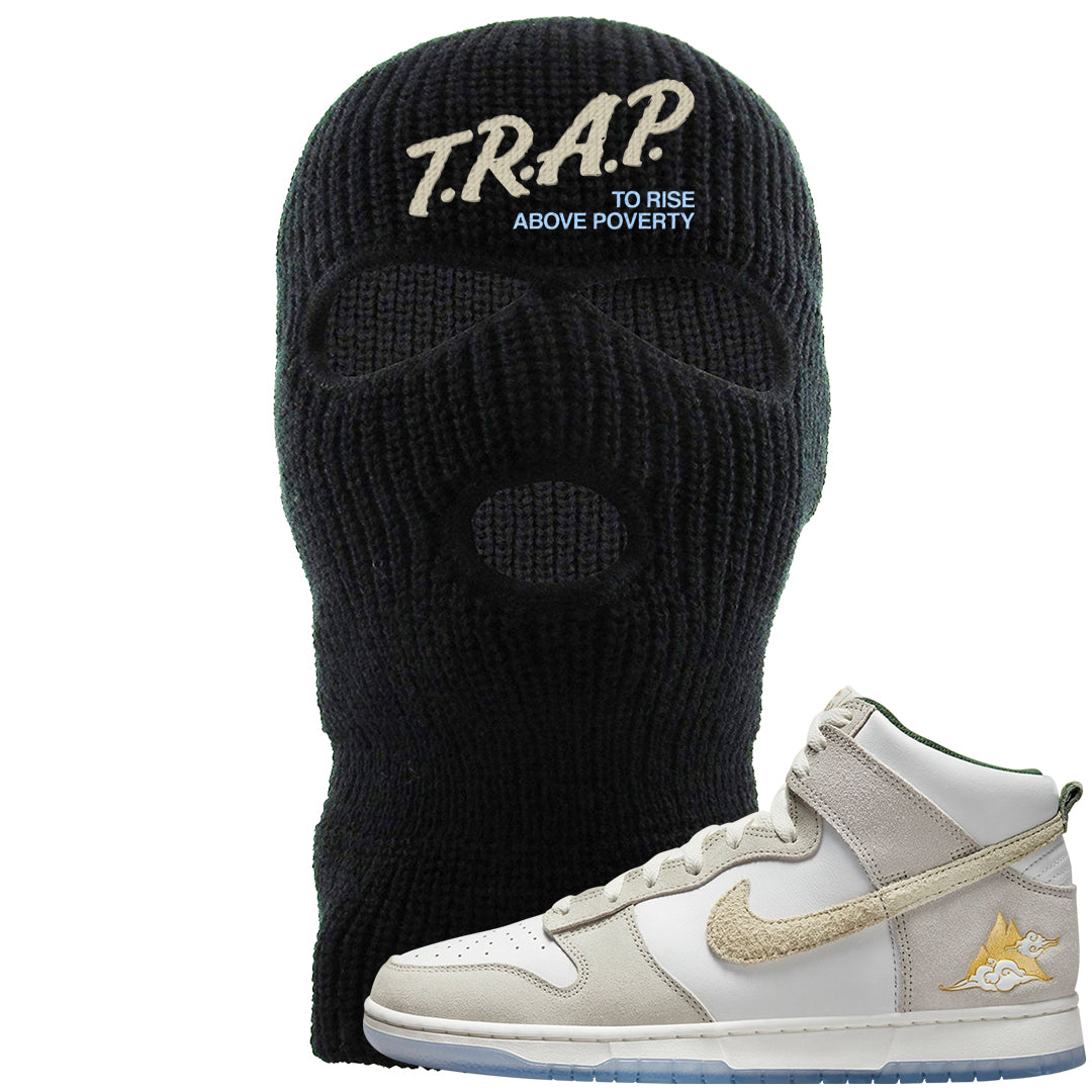 Lunar New Year High Dunks Ski Mask | Trap To Rise Above Poverty, Black