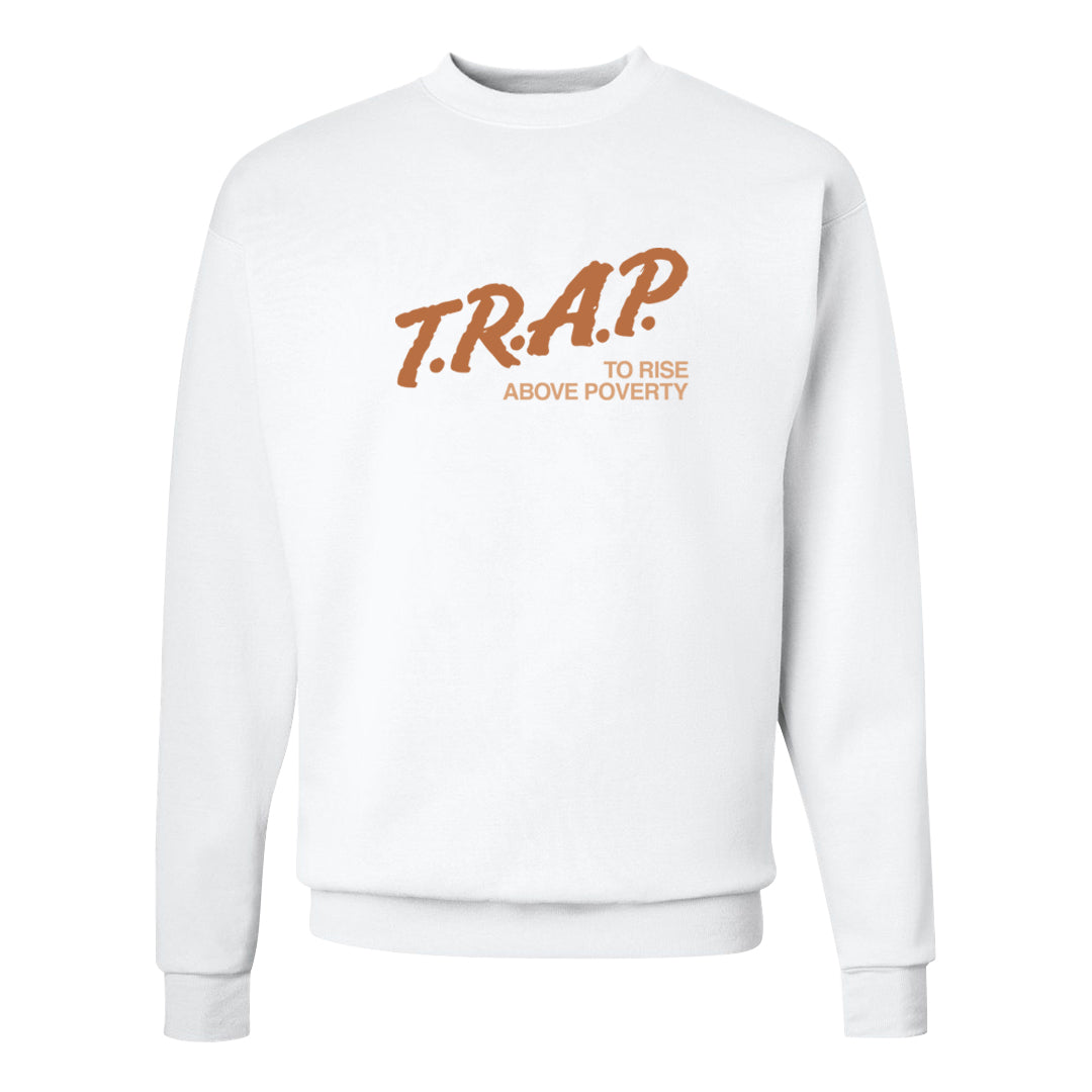 Austria Low Dunks Crewneck Sweatshirt | Trap To Rise Above Poverty, White