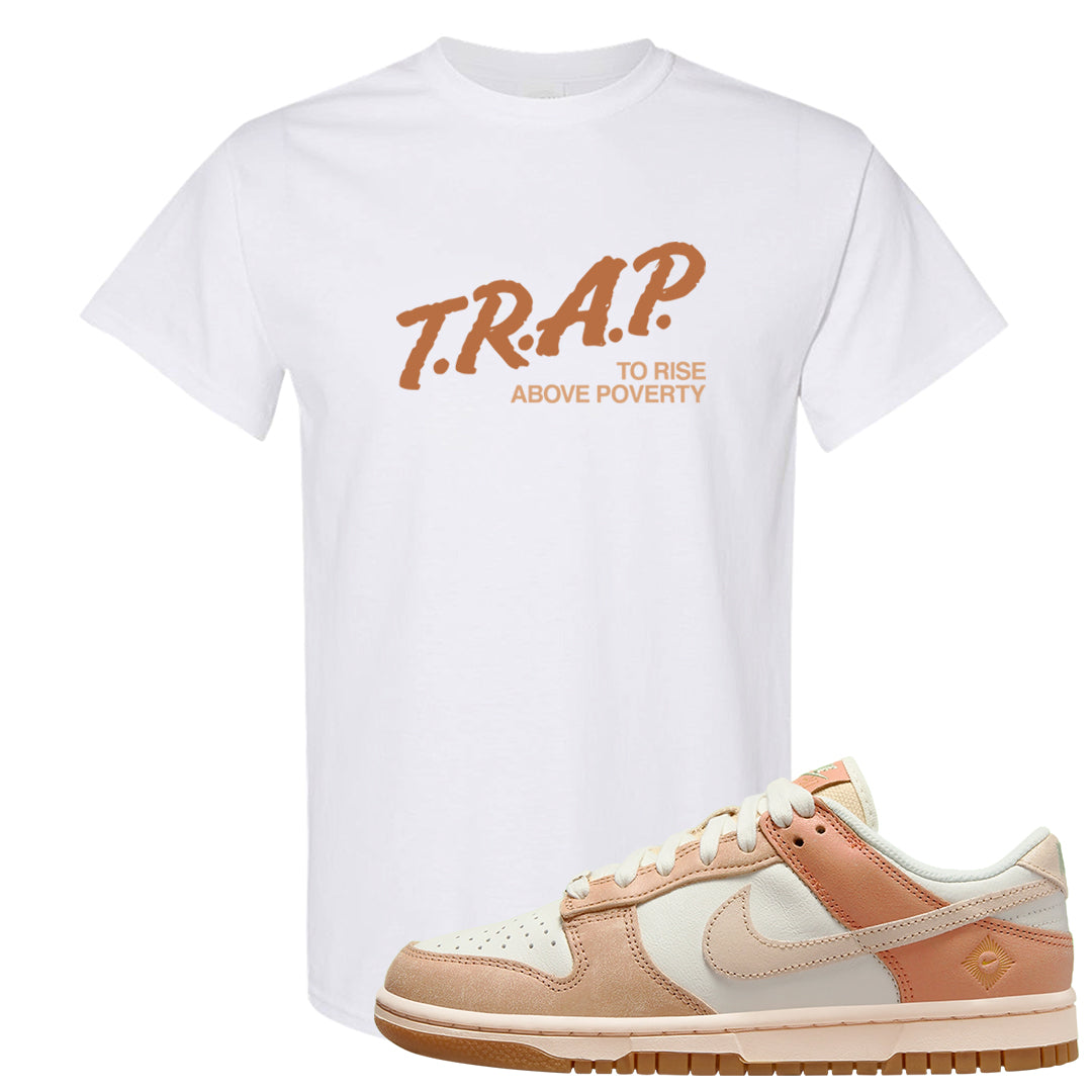 Austria Low Dunks T Shirt | Trap To Rise Above Poverty, White