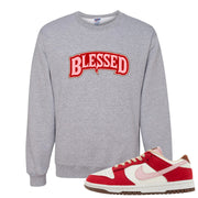 Bacon Low Dunks Crewneck Sweatshirt | Blessed Arch, Ash