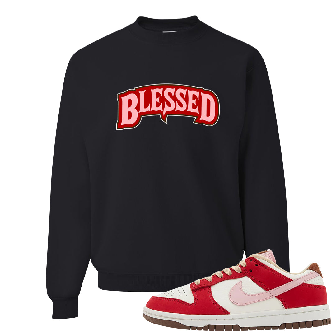 Bacon Low Dunks Crewneck Sweatshirt | Blessed Arch, Black