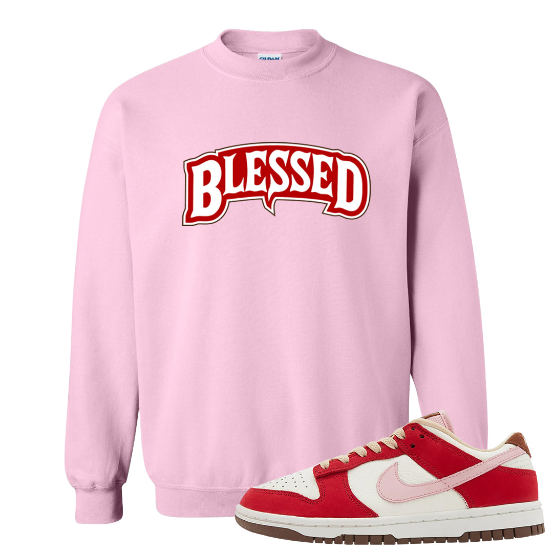 Bacon Low Dunks Crewneck Sweatshirt | Blessed Arch, Light Pink