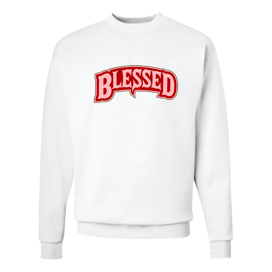 Bacon Low Dunks Crewneck Sweatshirt | Blessed Arch, White