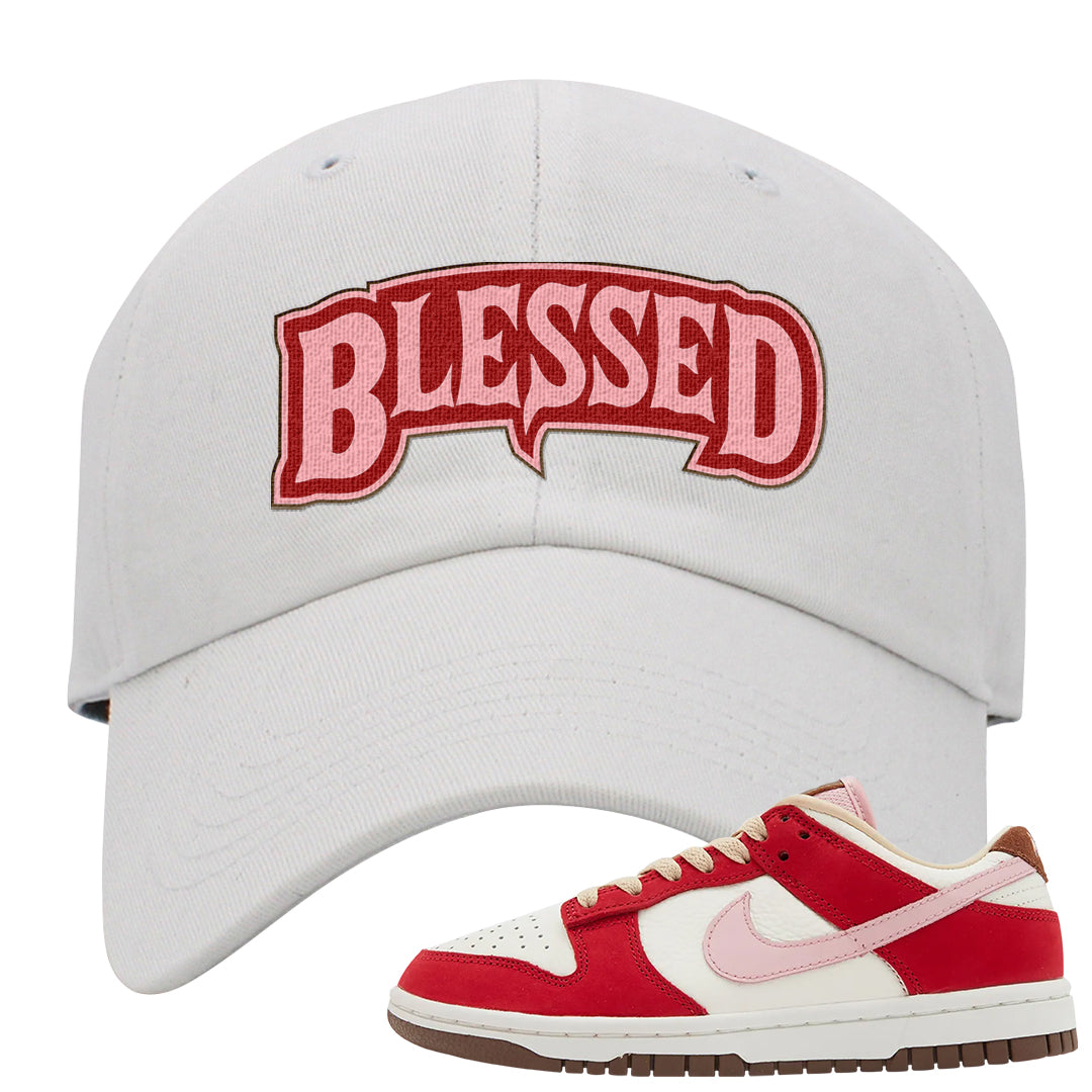 Bacon Low Dunks Dad Hat | Blessed Arch, White