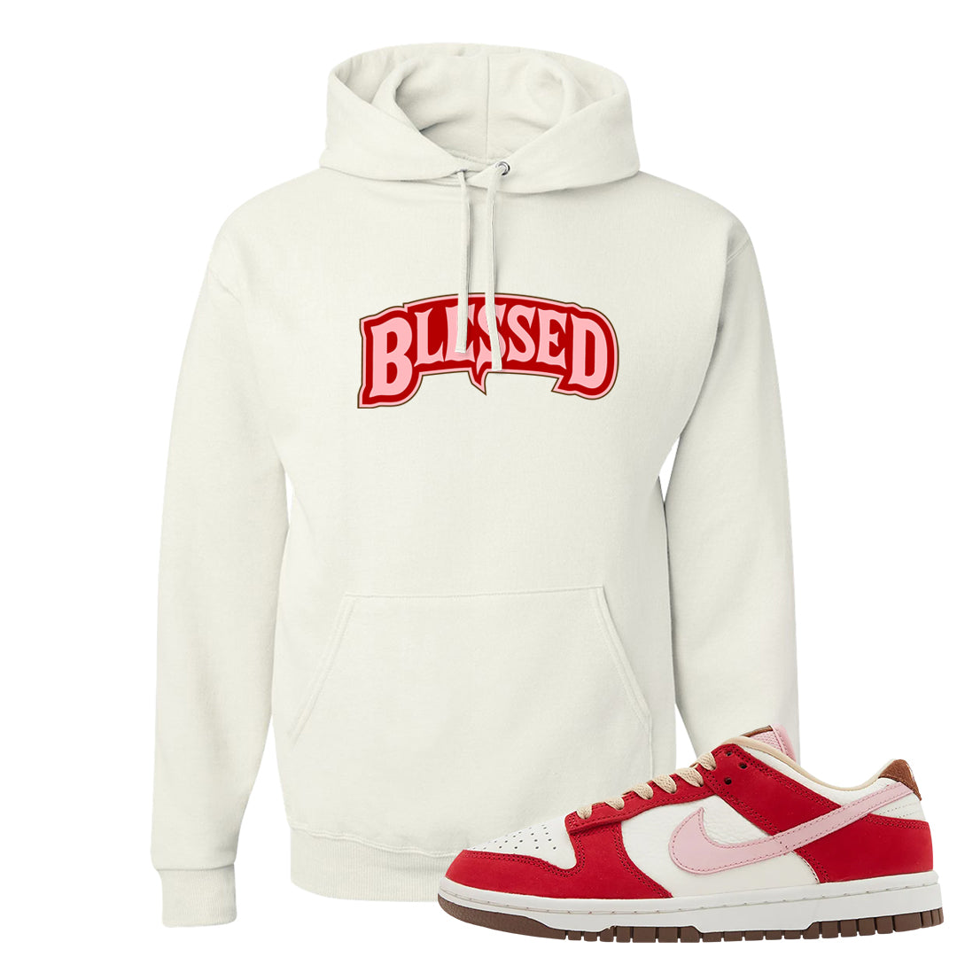 Bacon Low Dunks Hoodie | Blessed Arch, White