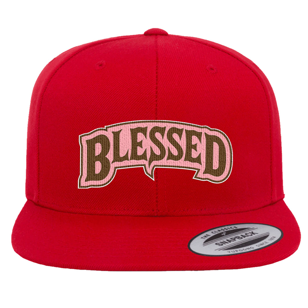 Bacon Low Dunks Snapback Hat | Blessed Arch, Red