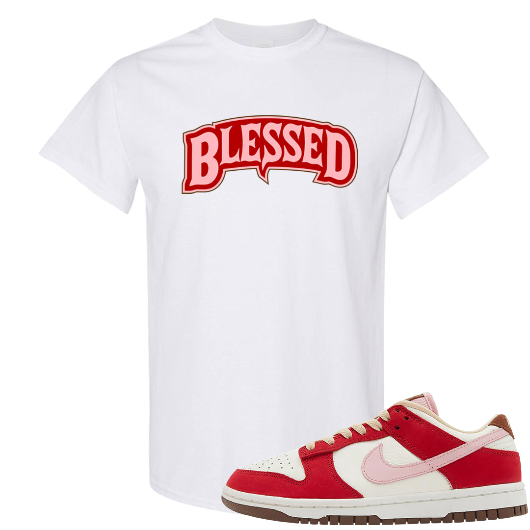 Bacon Low Dunks T Shirt | Blessed Arch, White