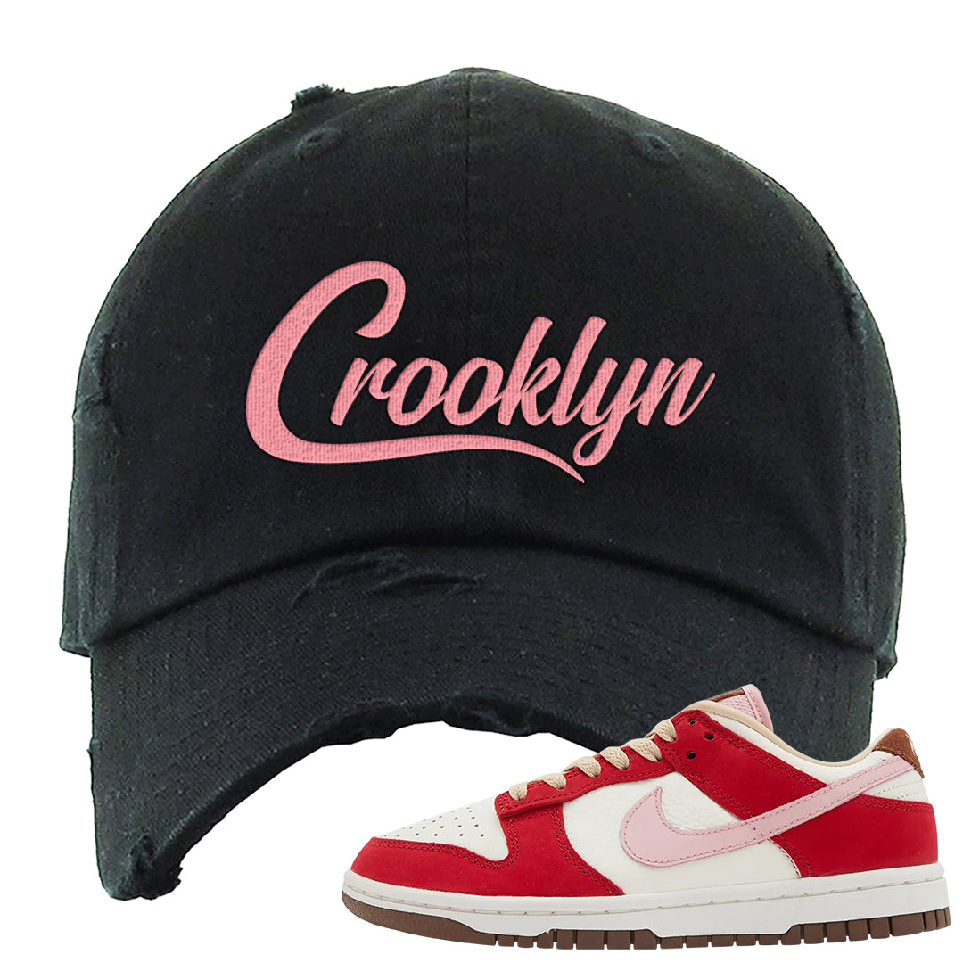 Bacon Low Dunks Distressed Dad Hat | Crooklyn, Black