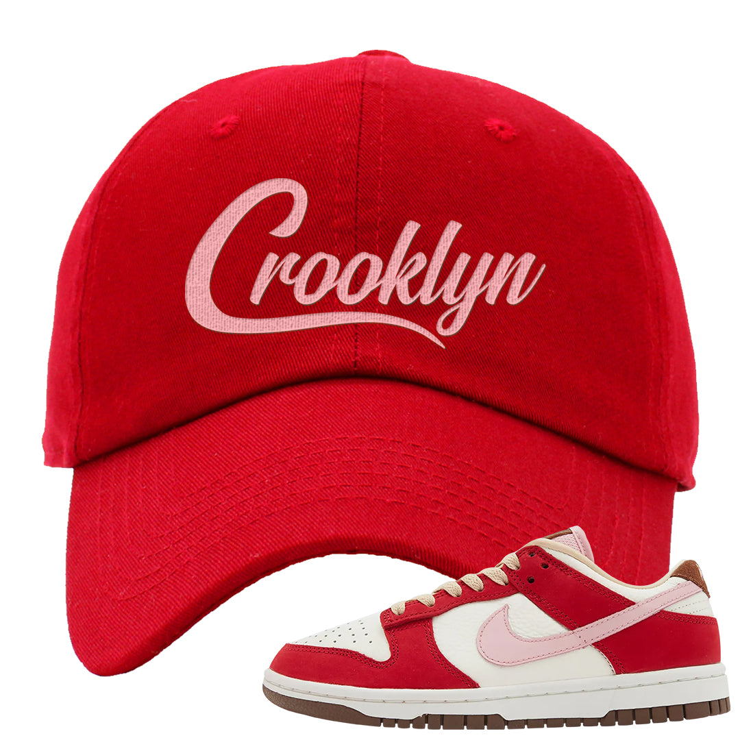 Bacon Low Dunks Dad Hat | Crooklyn, Red