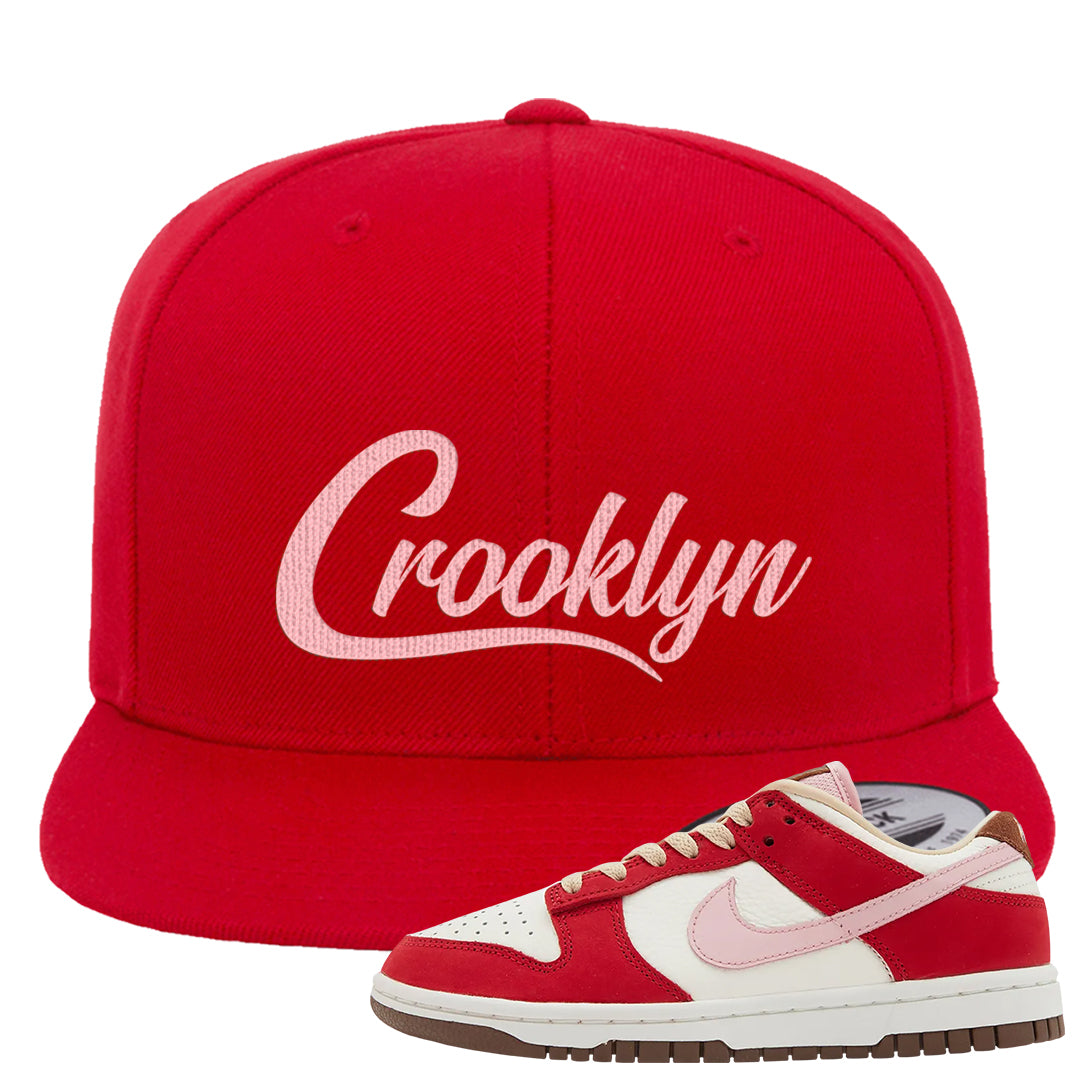 Bacon Low Dunks Snapback Hat | Crooklyn, Red