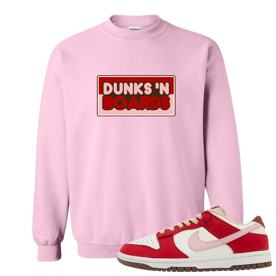 Bacon Low Dunks Crewneck Sweatshirt | Dunks N Boards, Light Pink