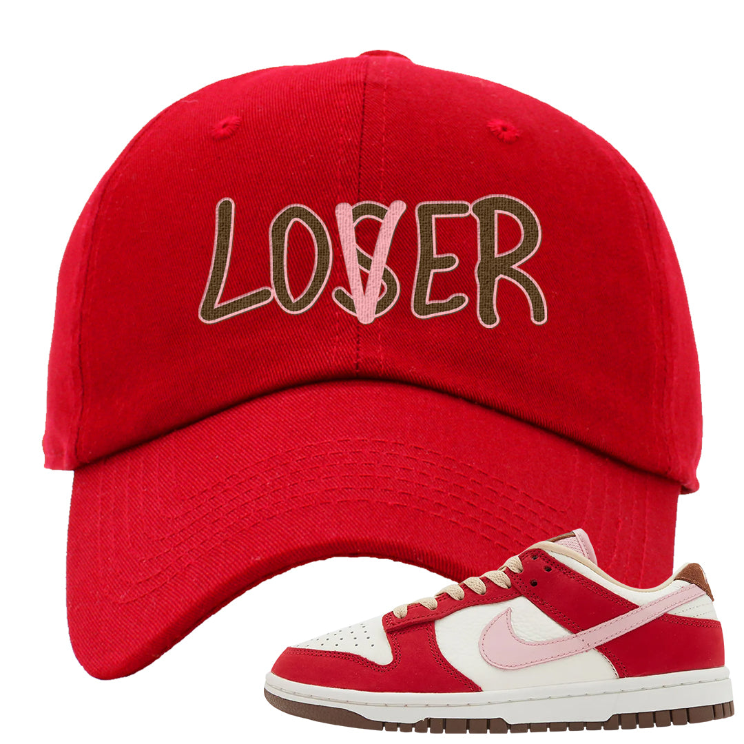 Bacon Low Dunks Dad Hat | Lover, Red