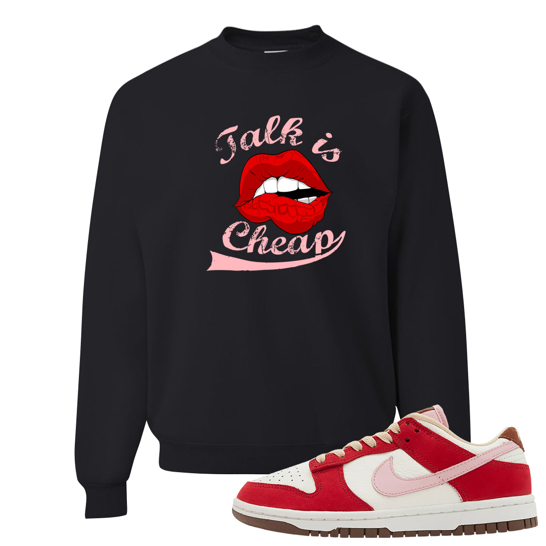 Bacon Low Dunks Crewneck Sweatshirt | Talk Lips, Black