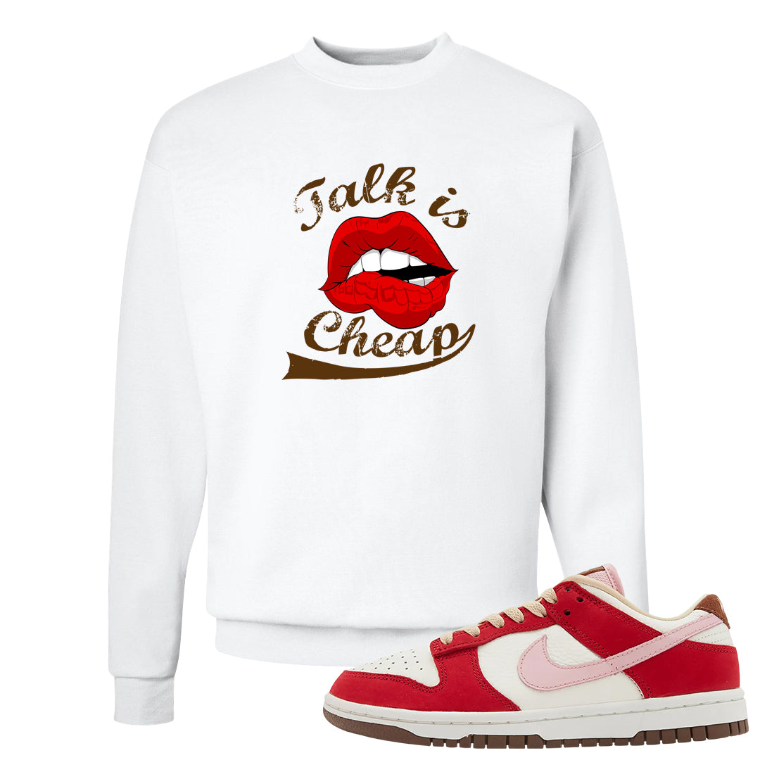 Bacon Low Dunks Crewneck Sweatshirt | Talk Lips, White