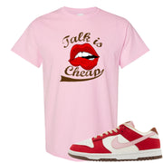 Bacon Low Dunks T Shirt | Talk Lips, Light Pink