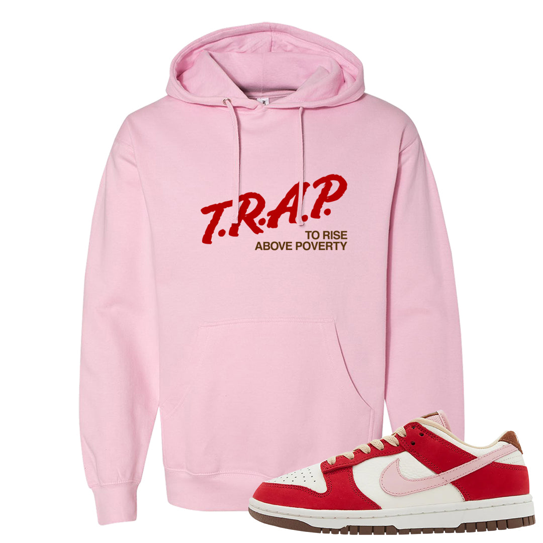 Bacon Low Dunks Hoodie | Trap To Rise Above Poverty, Light Pink