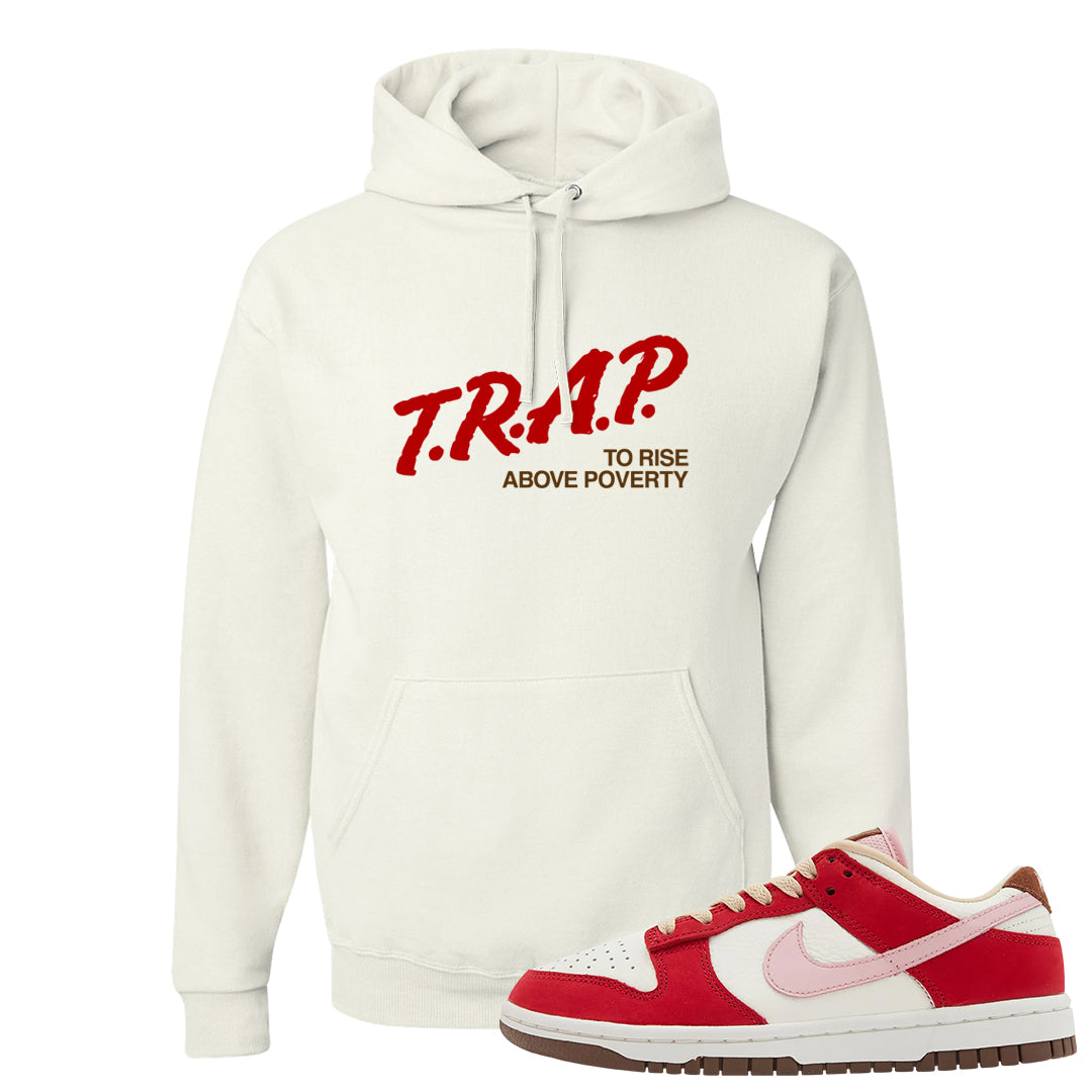 Bacon Low Dunks Hoodie | Trap To Rise Above Poverty, White