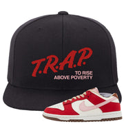 Bacon Low Dunks Snapback Hat | Trap To Rise Above Poverty, Black