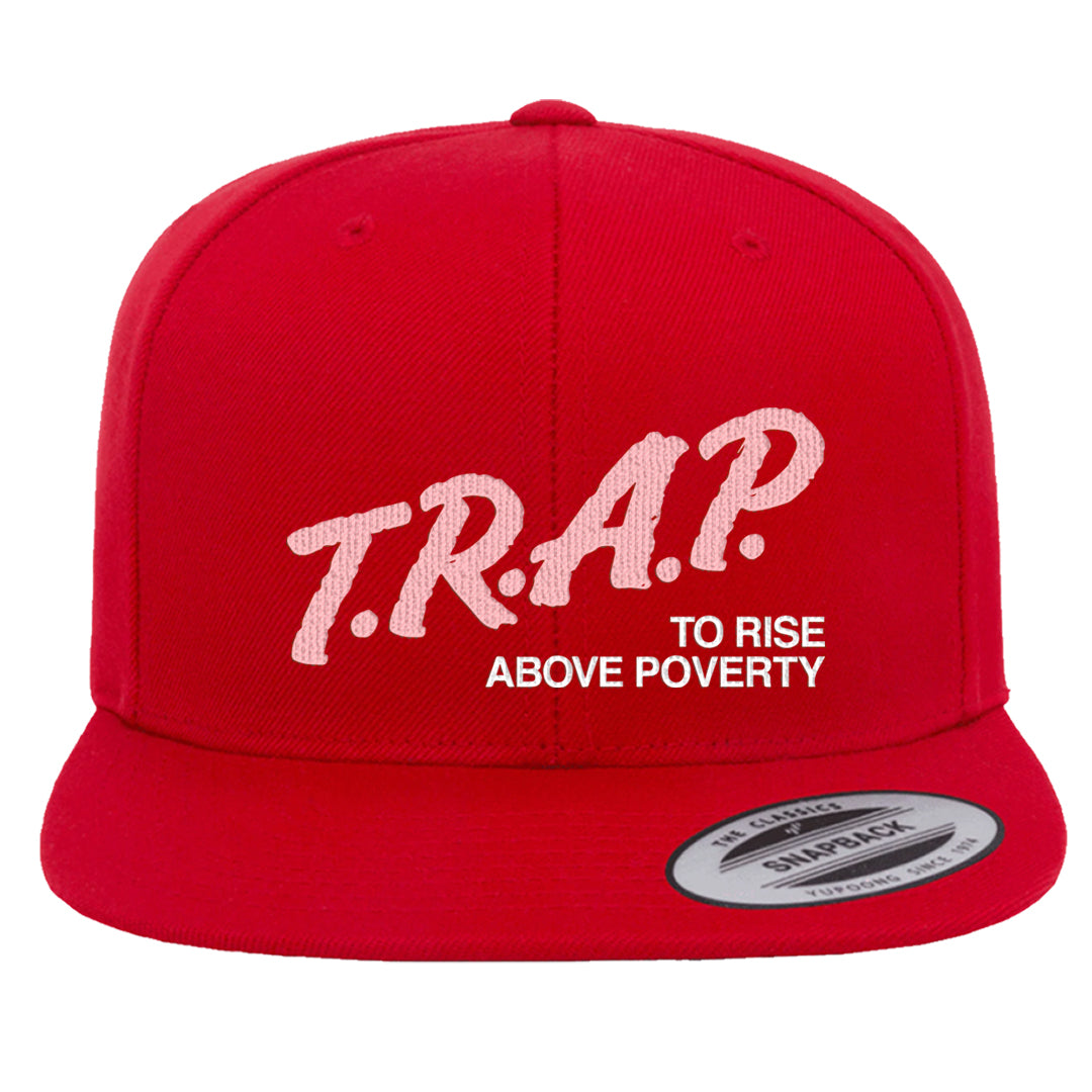 Bacon Low Dunks Snapback Hat | Trap To Rise Above Poverty, Red