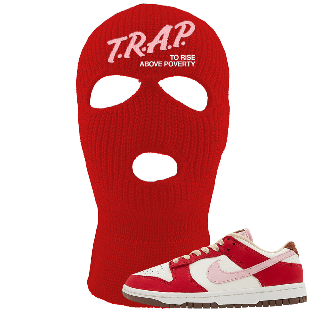 Bacon Low Dunks Ski Mask | Trap To Rise Above Poverty, Red
