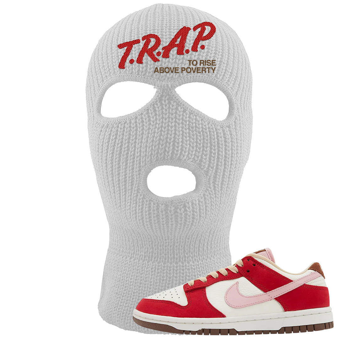 Bacon Low Dunks Ski Mask | Trap To Rise Above Poverty, White