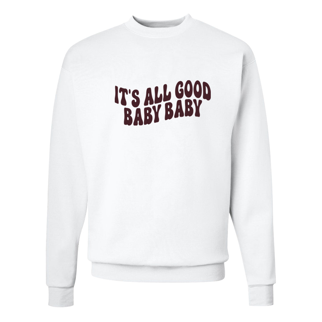 Burgundy Crush Low Dunks Crewneck Sweatshirt | All Good Baby, White