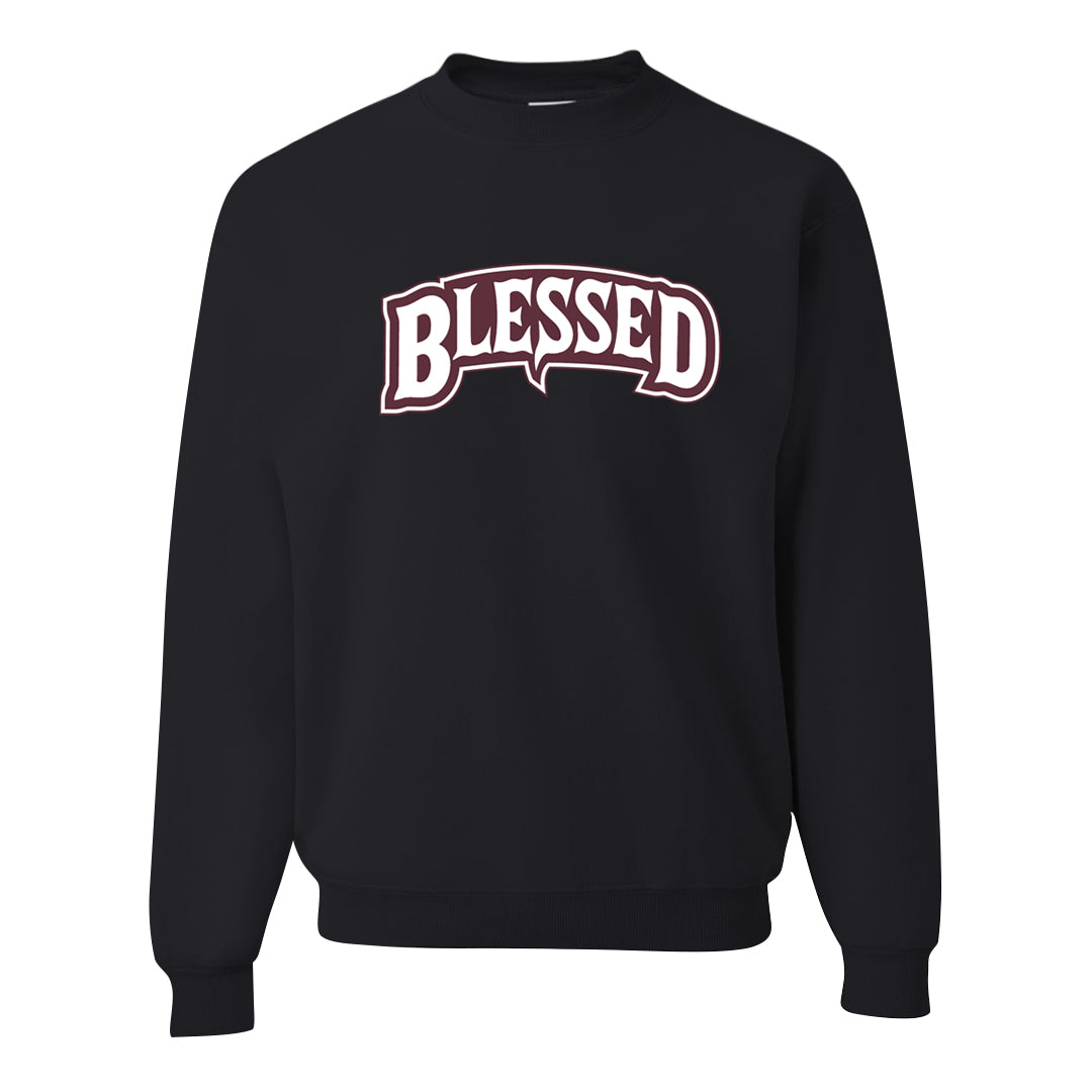 Burgundy Crush Low Dunks Crewneck Sweatshirt | Blessed Arch, Black