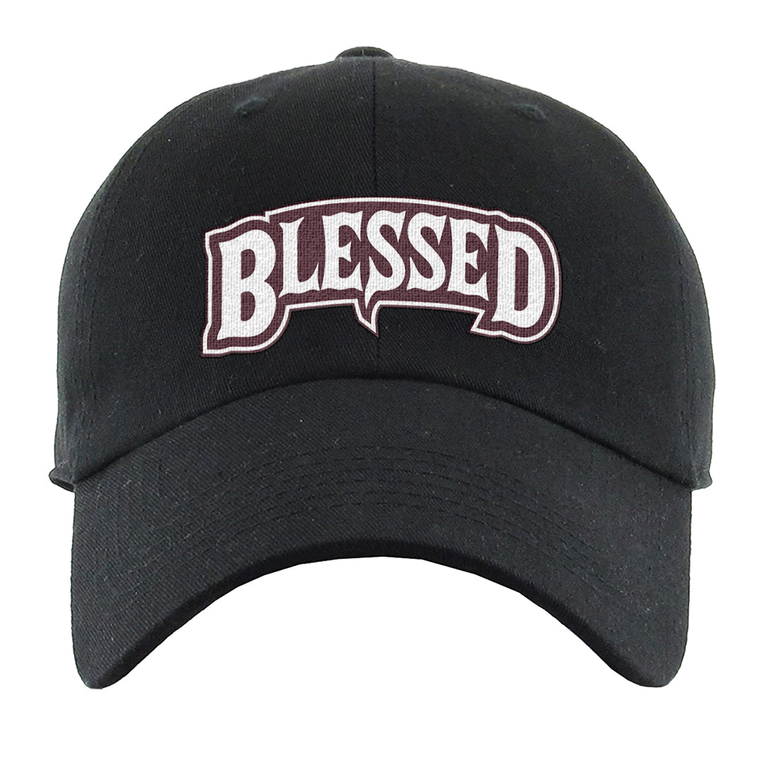 Burgundy Crush Low Dunks Dad Hat | Blessed Arch, Black