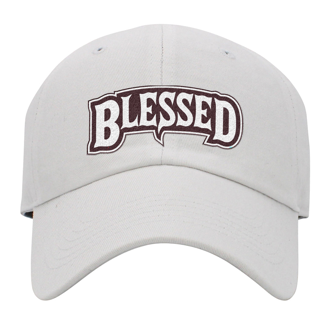 Burgundy Crush Low Dunks Dad Hat | Blessed Arch, White