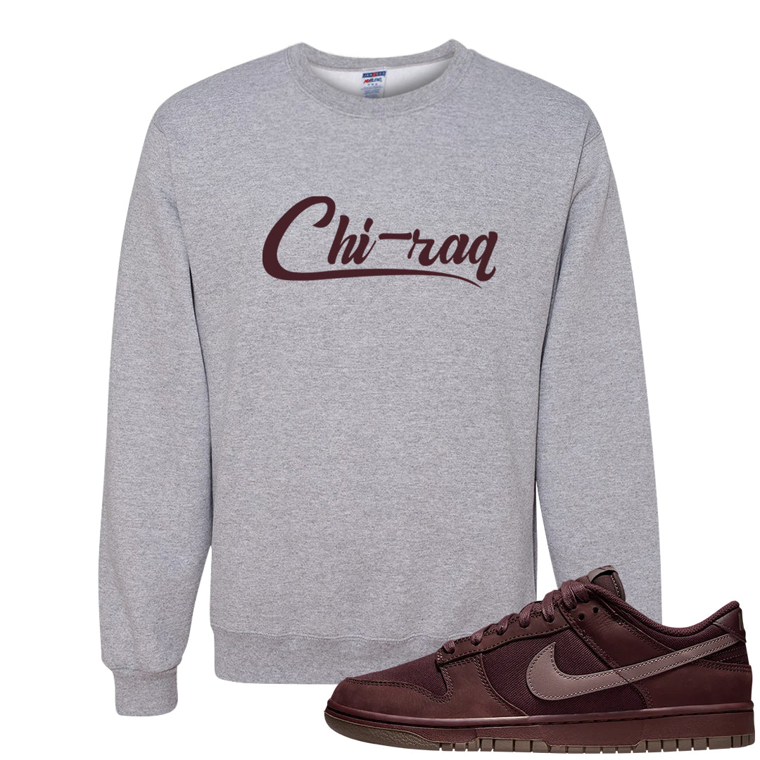 Burgundy Crush Low Dunks Crewneck Sweatshirt | Chiraq, Ash