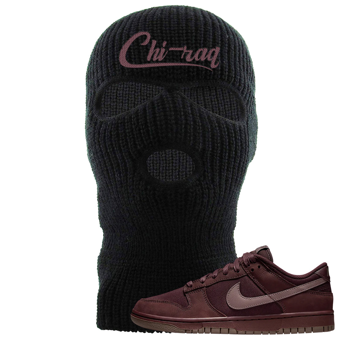 Burgundy Crush Low Dunks Ski Mask | Chiraq, Black