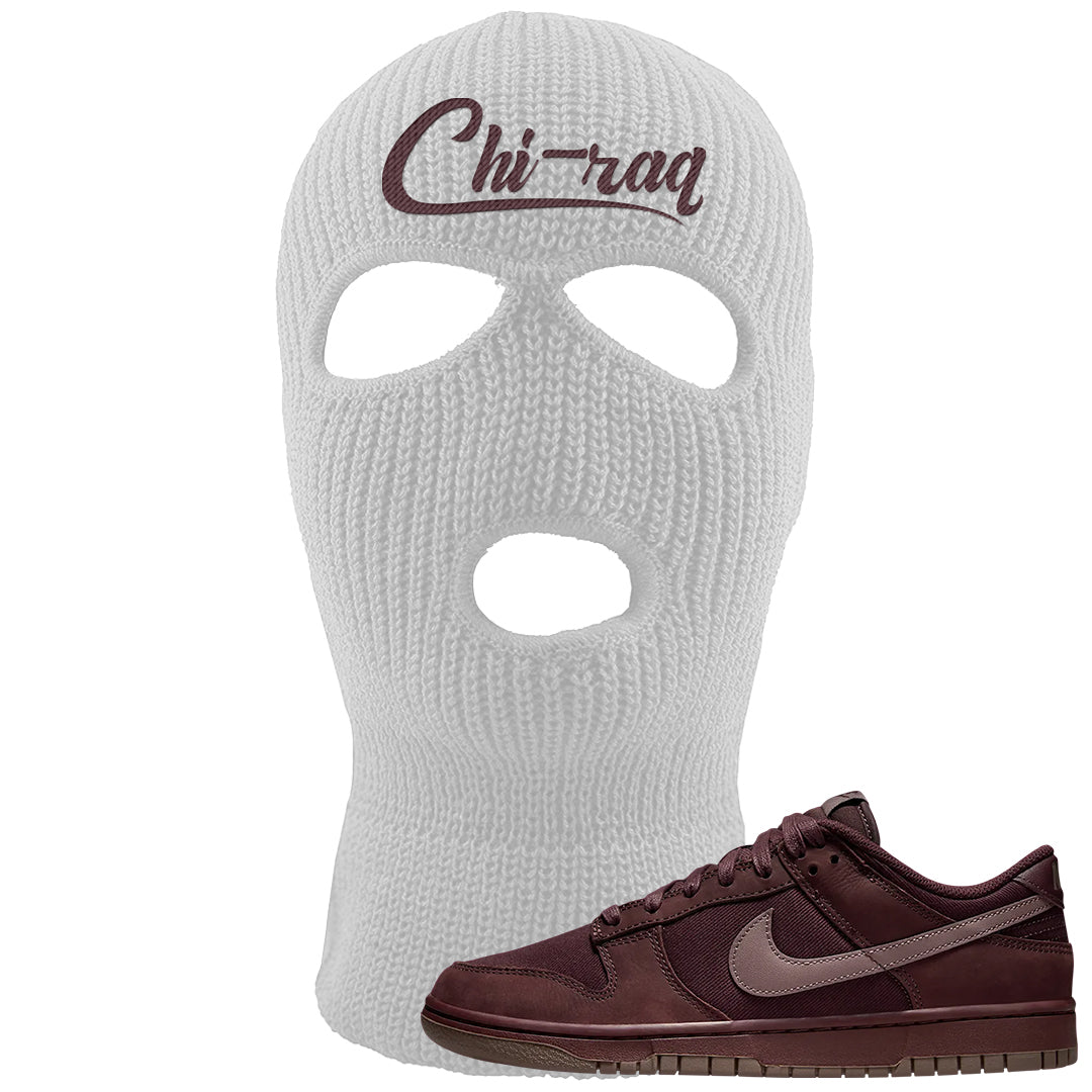 Burgundy Crush Low Dunks Ski Mask | Chiraq, White