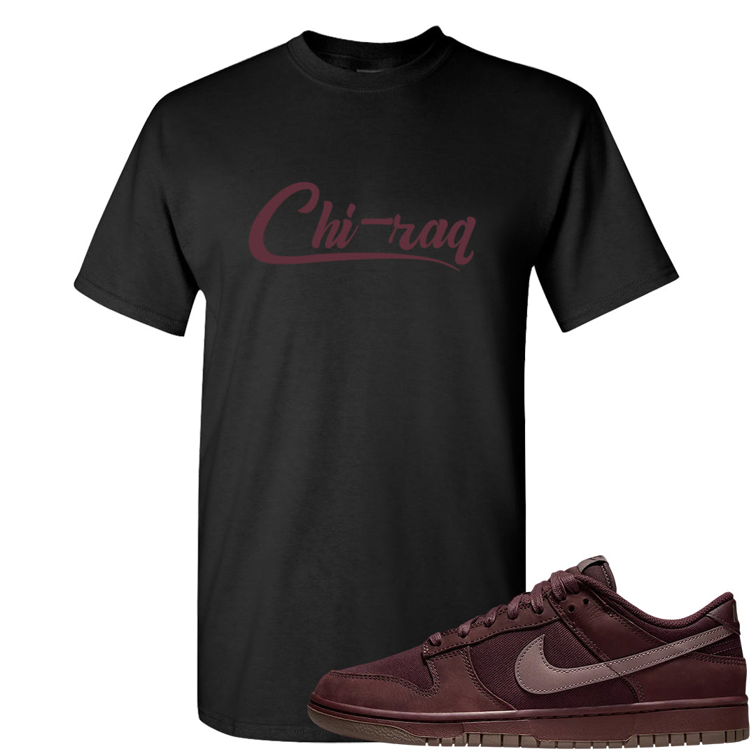 Burgundy Crush Low Dunks T Shirt | Chiraq, Black