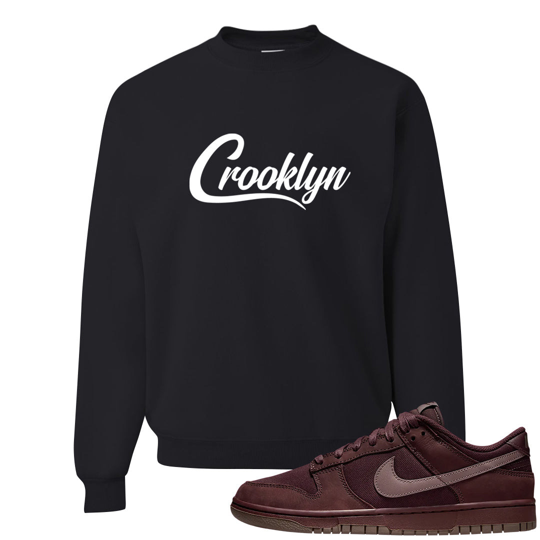 Burgundy Crush Low Dunks Crewneck Sweatshirt | Crooklyn, Black