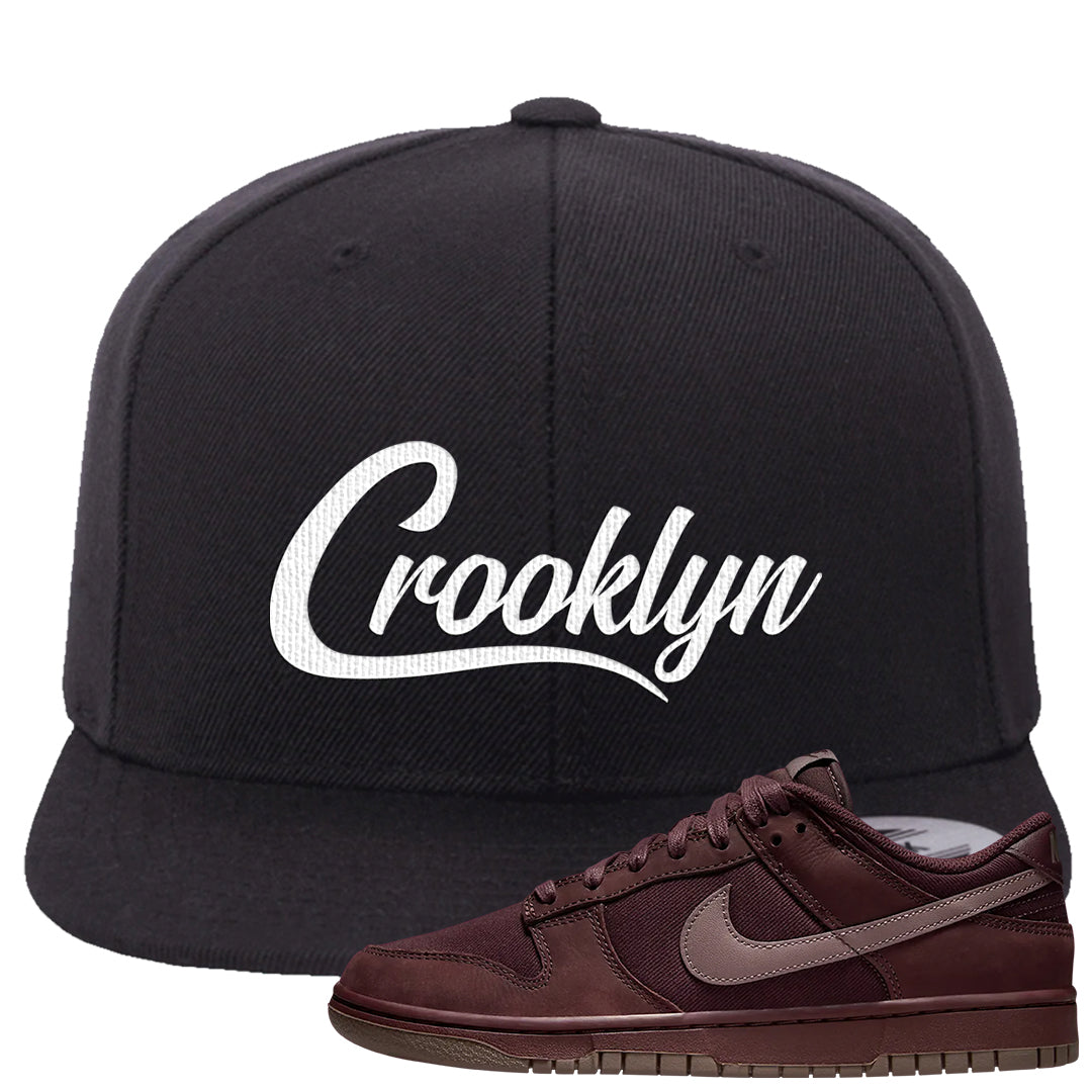 Burgundy Crush Low Dunks Snapback Hat | Crooklyn, Black