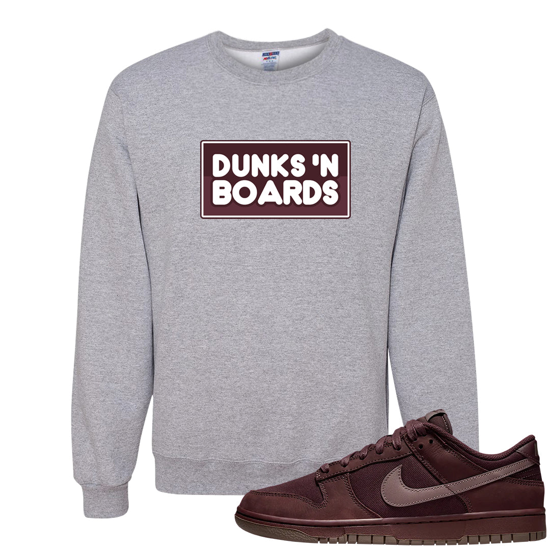 Burgundy Crush Low Dunks Crewneck Sweatshirt | Dunks N Boards, Ash