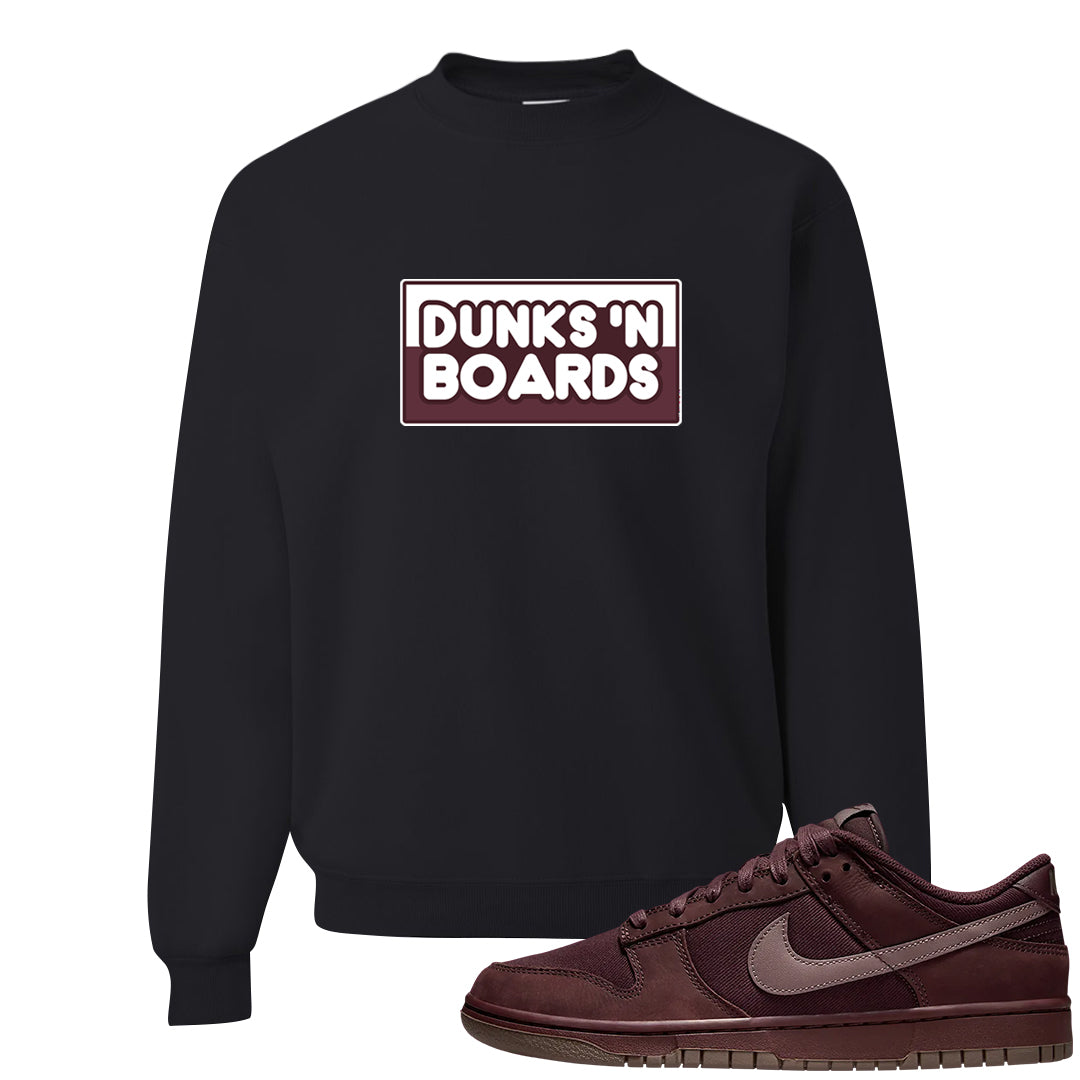 Burgundy Crush Low Dunks Crewneck Sweatshirt | Dunks N Boards, Black