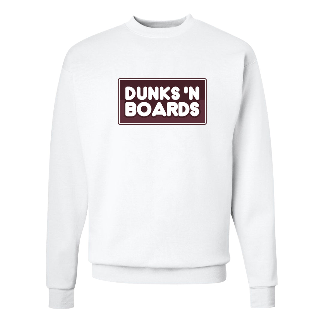 Burgundy Crush Low Dunks Crewneck Sweatshirt | Dunks N Boards, White