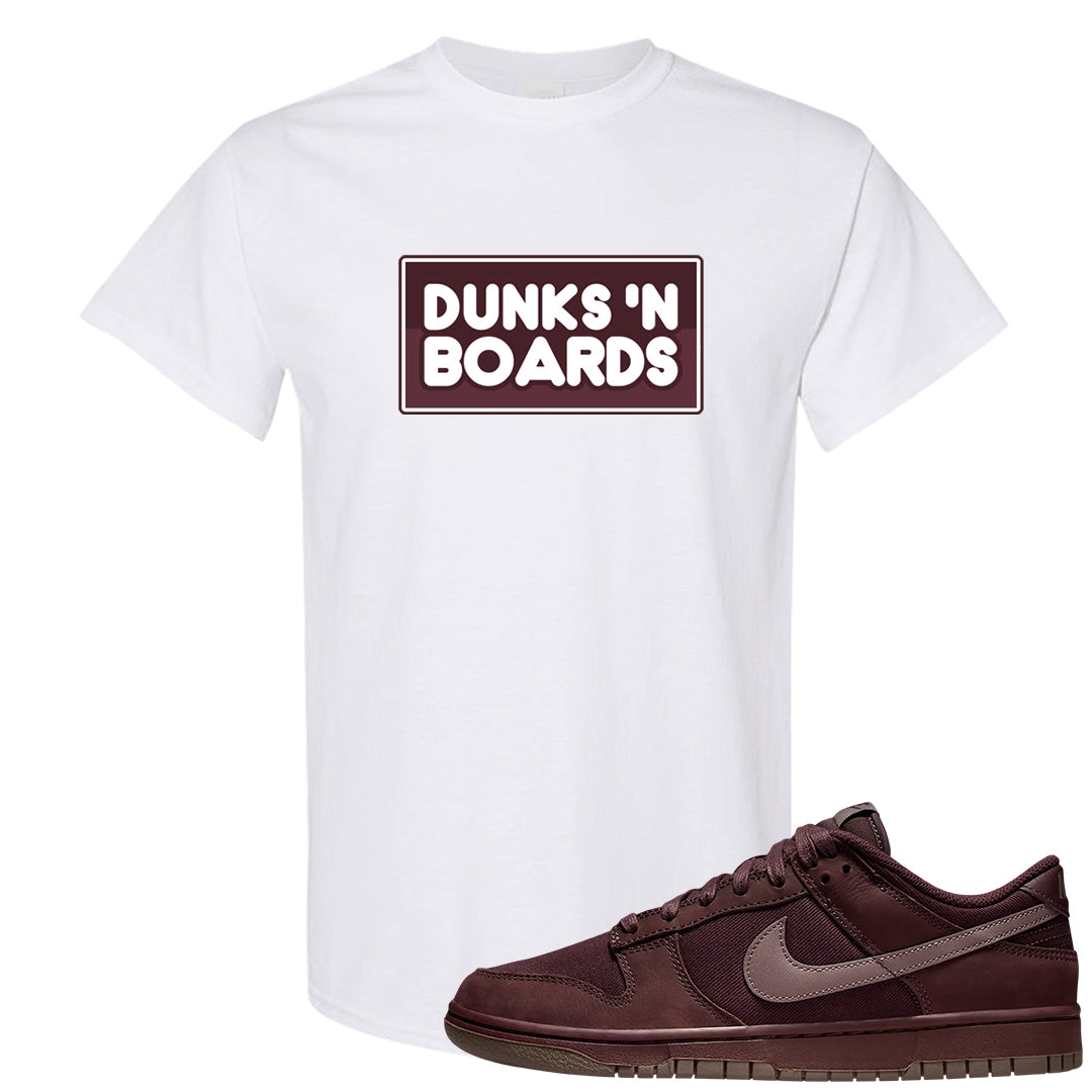 Burgundy Crush Low Dunks T Shirt | Dunks N Boards, White