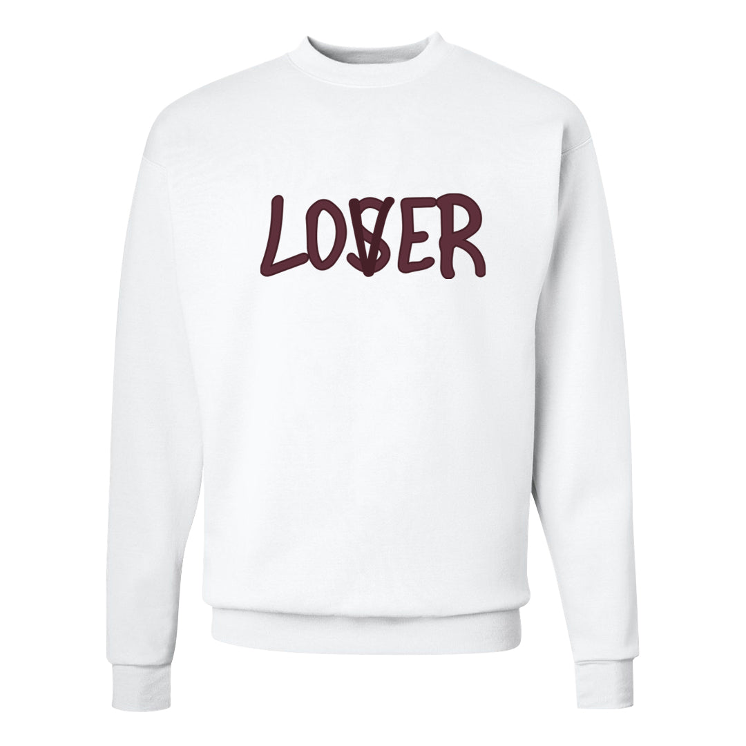 Burgundy Crush Low Dunks Crewneck Sweatshirt | Lover, White