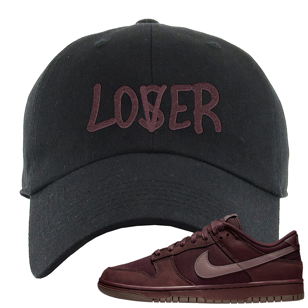 Burgundy Crush Low Dunks Dad Hat | Lover, Black