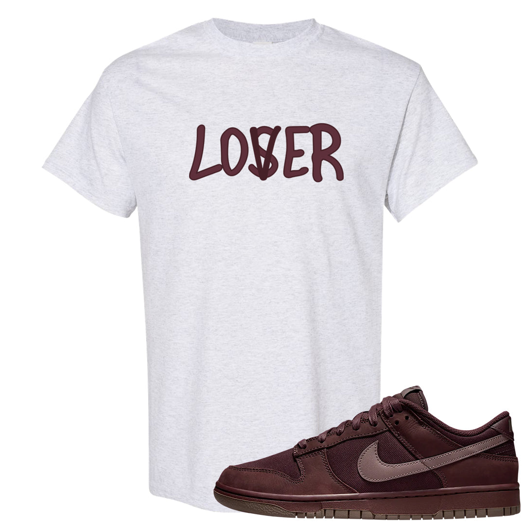 Burgundy Crush Low Dunks T Shirt | Lover, Ash