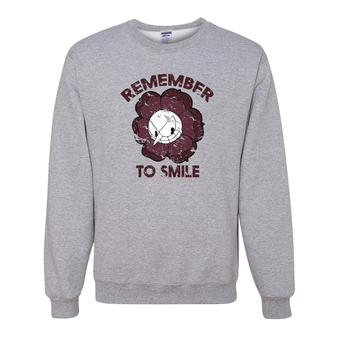 Burgundy Crush Low Dunks Crewneck Sweatshirt | Remember To Smile, Ash