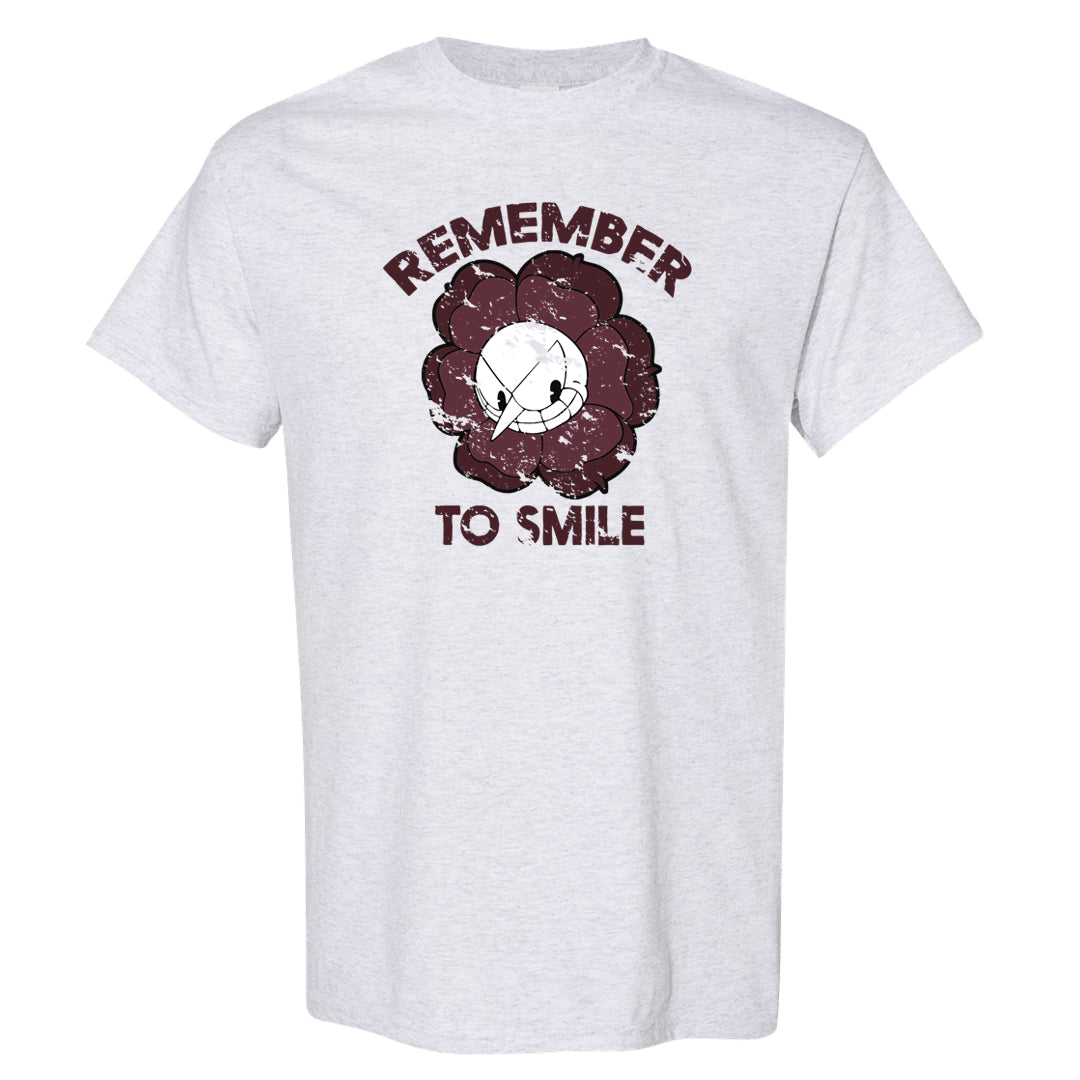 Burgundy Crush Low Dunks T Shirt | Remember To Smile, Ash
